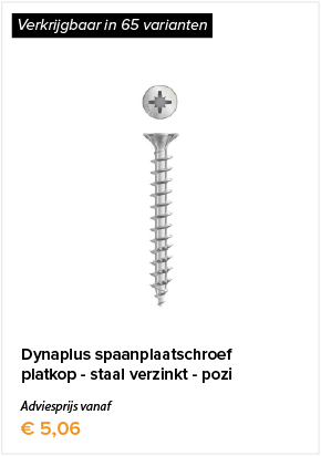 Dynaplus spaanplaatschroef - platkop - staal verzinkt - pozi
