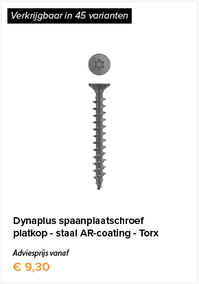 Dynaplus spaanplaatschroef - platkop - staal AR-coating - Torx