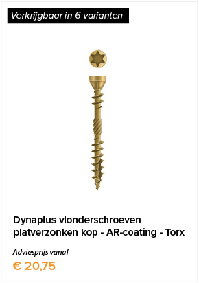 Dynaplus vlonderschroeven - platverzonken kop - AR-coating - Torx