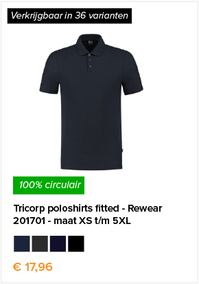 Tricorp poloshirts fitted - Rewear - 201701