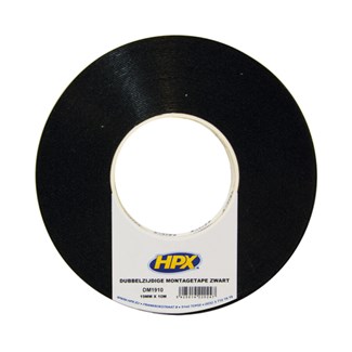 HPX - Dubbelzijdige tape - zwart 19mm x 10m