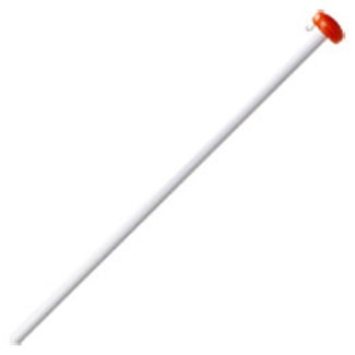 Vlaggenstok 200cm - wit - met oranje knop