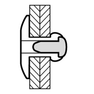 Blindklinknagel GBK - Alu/Staal - 1032 - 4.8x18x14mm