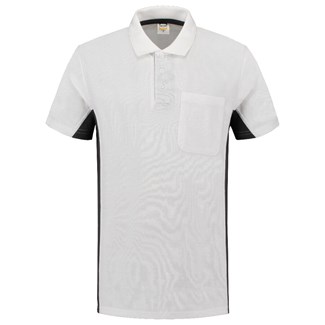 Tricorp Workwear 202002 Bi-color unisex poloshirt Wit Donkergrijs L