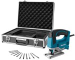 Makita decoupeerzaag  - JV0600X1 - 230 V - D-greep - JV0600 en decoupeerzagenset - in aluminium koffer