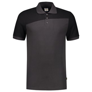 Tricorp Workwear 202006 Bicolor Naden unisex poloshirt Donkergrijs Zwart L