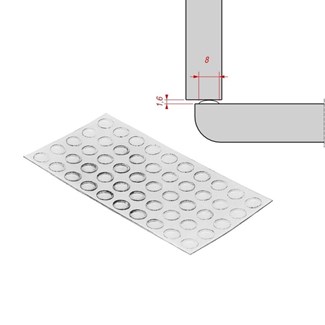 Blum deurbuffers transparant - 8x1.6mm (50x) DEM.1992