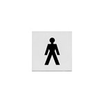 Intersteel pictogram herentoilet - zelfklevend - 76x76 mm - RVS geborsteld