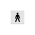 Intersteel pictogram herentoilet - zelfklevend - 76x76 mm - RVS geborsteld