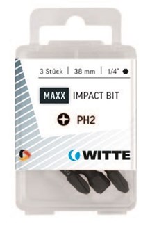 Witte phillips bit MAXX Impact [3x] - 1/4'' - PH 1 - 38mm  