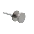 P+E deurknop plat - 42 x 9,5 mm - op ronde rozet - RVS geborsteld - met wisselstift 8 mm