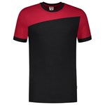 Tricorp 102006 T-shirt bicolor Naden - zwart/rood - maat S