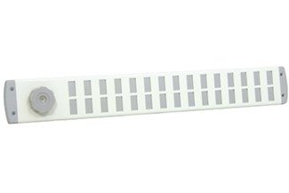 Nedco schuifrooster alu.wit 500 x 65 mm met draaiknop