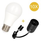 Bailey LED peerlampen (10st) + fittingen (10st) - E27- 10W (94W) - wit