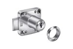 Achter-oplegslot - links - voor deuren - penmaat: 25mm - zamak - vernikkeld (excl. inzetcilinder) - A310538