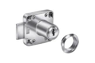 Achter-oplegslot - links - voor deuren - penmaat: 25mm - zamak - vernikkeld (excl. inzetcilinder) - A310538