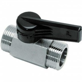 Legris - Kogelkraan Mini - messing vernikkeld - 1/2" - buiten/buiten - DN10 - 0490.10.21