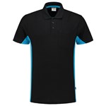 Tricorp Workwear 202002 Bi-Color unisex poloshirt Zwart Turquoise S