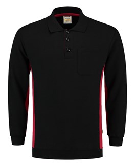 Tricorp polosweater Bi-Color - Workwear - 302001 - zwart/rood - maat L