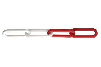 Ivana signaalketting - kunststof - rood/wit - 30m x 6mm