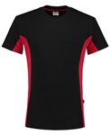 Tricorp T-shirt Bi-Color - Workwear - 102002 - zwart/rood - maat 3XL