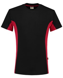 Tricorp T-shirt Bi-Color - Workwear - 102002 - zwart/rood - maat 3XL