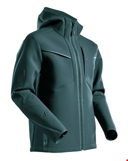 MASCOT Customized Softshell jas capuchon - 22086-662 - bosgroen - maat XS