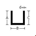 Roval aluminium U-Profiel - 15x25x15x2 mm - 1000 mm