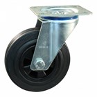 Zwenkwiel rubber 100mm - rollager / plaat - serie 01 -15