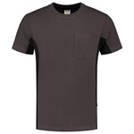 Tricorp T-shirt Bi-Color - Workwear - 102002 - donkergrijs/zwart - maat M