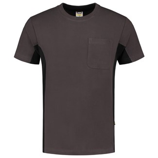 Tricorp T-shirt Bi-Color - Workwear - 102002 - donkergrijs/zwart - maat M
