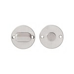 Intersteel toilet-/badkamersluiting met plat rond rozet - Ø 50 mm - 8 mm stift - RVS geborsteld (zonder venster)