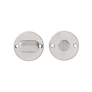 Intersteel toilet-/badkamersluiting met plat rond rozet - Ø 50 mm - 8 mm stift - RVS geborsteld (zonder venster)