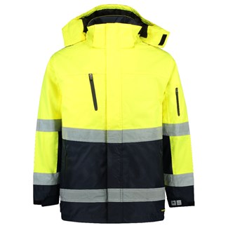 Tricorp Parka ISO20471 BiColor - High Visibility - 403004 - fluor geel/marine blauw - maat S