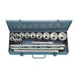 GEDORE dopsleutelset - 3/4" - 6-kant - 22-60mm - in stalen cassette - 16-delig