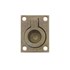 Intersteel luikring - rechthoekig - 65x49 mm - messing getrommeld