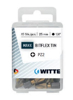 Witte MAXX Bitflex TIN Pozidriv schroefbitsen 25 mm