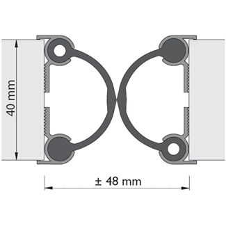 Alprokon aluminium pendelprofielen - zonder rubber - 4030/4075