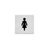 Intersteel pictogram damestoilet - zelfklevend - 76x76 mm - RVS geborsteld
