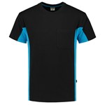 Tricorp T-shirt Bi-Color - Workwear - 102002 - zwart/turquoise - maat XL