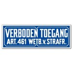 Tekstbord verboden toegang art461 \350x120 mm pvc