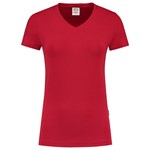 Tricorp dames T-shirt V-hals 190 grams - Casual - 101008 - rood - maat M