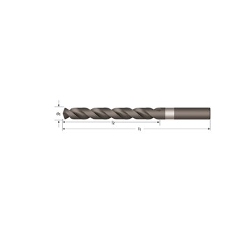 DORMER HSS korte spiraalboor - met cilindrische schacht - linkssnijdend - DIN 338 N - stoomontlaten 4xD