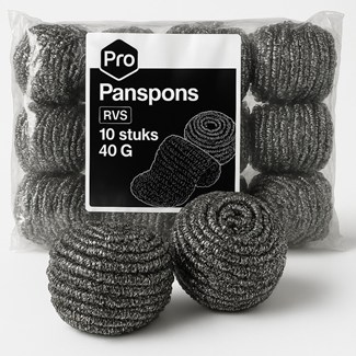 Pannenspons RVS 40 gr - 10 stuks