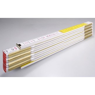 Stabila duimstok met veer - 2 meter - type 617 - hout wit/geel - 01128