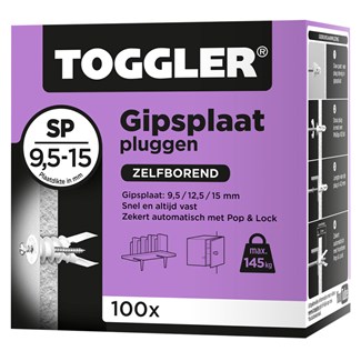 Toggler gipsplaatplug (100x) - SP 9,5-15 mm - paars