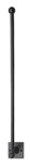 Dauby toiletrolhouder enkel - Pure Plus Square - verouderd ijzer zwart - 350 mm - rechts