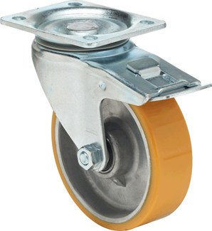 Colson zwenkwiel pu met rem 125 mm - 250 kg 