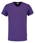 Tricorp T-shirt V-hals fitted - Casual - 101005 - paars - maat S