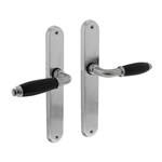 Intersteel deurkruk op schild - Courgette - blind - ovaal - mat chroom